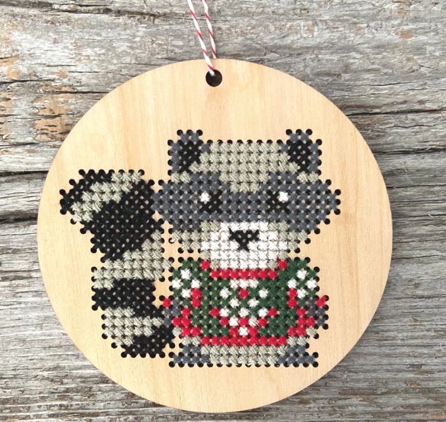 Roncy Raccoon kit by Canadian Stitchery