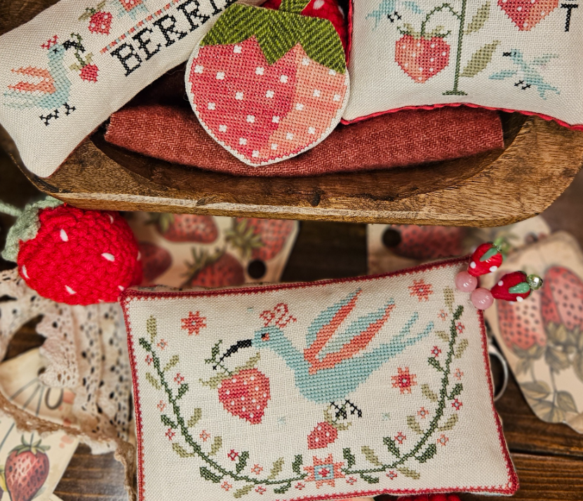 Strawberry Thieves Pin Keeps Quaint Rose Needlearts