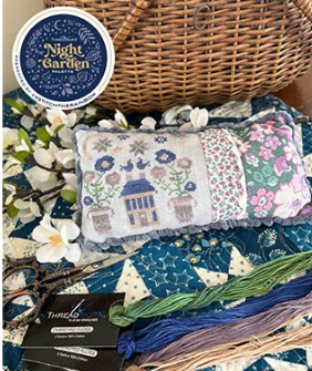 Midnight Posies Pin Pillow by Pansy Patch Quilts & Stitchery