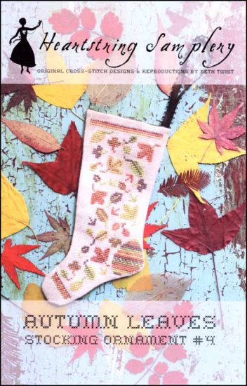 Autumn Leaves Stocking Ornament 4 by Heartstring Samplery