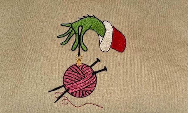 Knitting Grinch Crewneck Sweatshirt