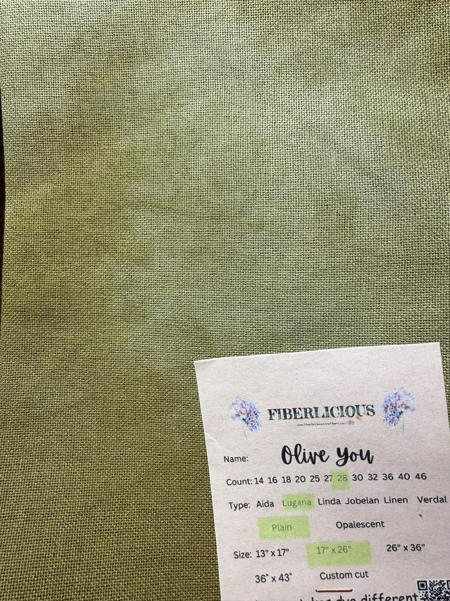 Olive you  Lugana 28 Count