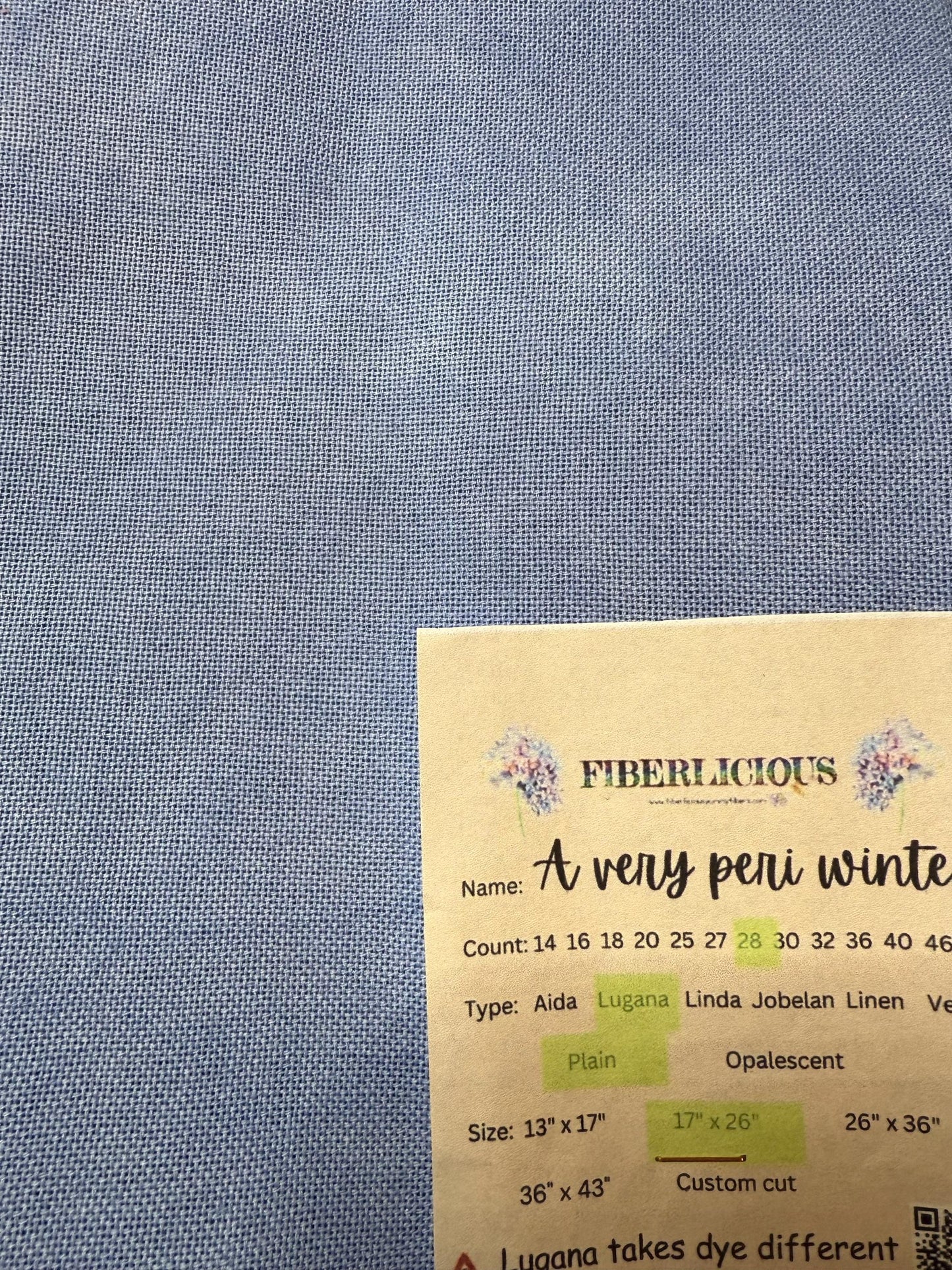A Very Peri Winter  Lugana 28 Count