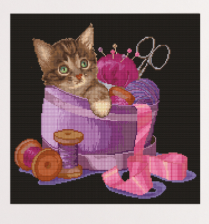 Sewing Basket Kitten kit by Thea Gouverneur